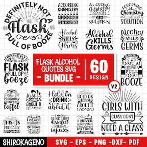 Pacchetto citazioni Svg Flask, citazioni divertenti sul bere Svg, detti sull'alcol, progetti Svg Flask, citazioni sul whisky, sottobicchiere Svg, file di taglio per Cricut V2