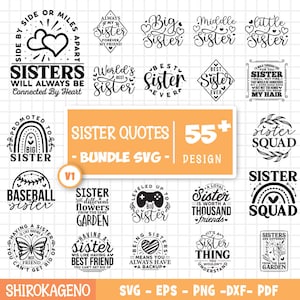 Schwester-Svg-Bundle, Schwestern-Svg, lustige Schwester-Zitate-Svg, Geschwister-Svg, Schwester-Shirt-Svg, Schwester-Gruß-Karte Zitate, Schnittdateien für Cricut V1