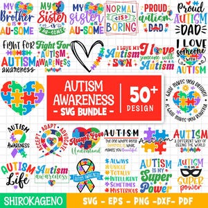Autism Awareness Svg Bundle, Austism svg, Austism Awareness png, Puzzle svg, Puzzle Piece svg, Austism Clipart, Ribbon, Cut Files for Cricut