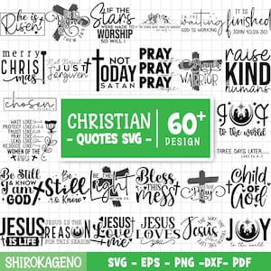 Lot de citations chrétiennes SVG, Svg foi, verset de la Bible Svg, Svg religieux, écriture Svg, Svg de Jésus, Dieu, Svg béni, fichiers de coupe pour Cricut