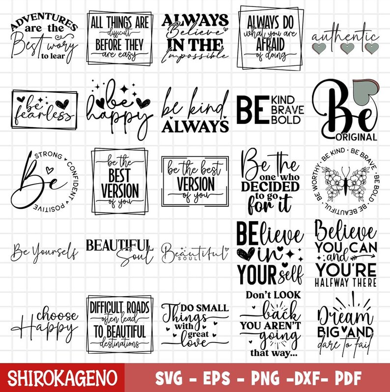 Positive Svg Bundle, Mental Health Svg, Self Love Svg, Motivational Svg ...