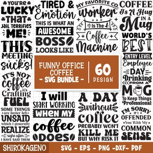 Bundle Svg de café drôle de bureau, tasse à café Svg, tasse à café Svg, Svg humour de bureau, citations sarcastiques Svg, tasse à café, couper des fichiers pour Cricut