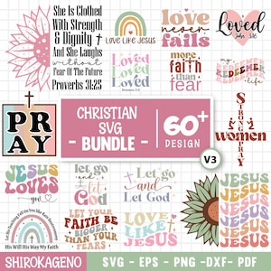 Christian Quotes Svg Bundle, Religious Svg, Scripture Svg, Bible Verse Svg, Blessed Svg, Jesus Svg, God Svg, Faith Svg, Catholic Svg V3