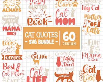 Cat Quotes Svg Bundle, Cat Svg Bundle, Cat Face Svg, Cat Head Svg, Kitten Svg, Cat Lover Svg, Cute Peeking Pet Clipart, Cut Files For Cricut