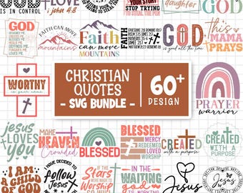 Christliche Zitate SVG-Bundle, Bibel-Vers-Svg, Schrift-Svg, Gott Jesus-Svg, Psalm-Svg, Liebe-Glauben-Svg, Gesegnetes-Svg, Schnittdateien für Cricut