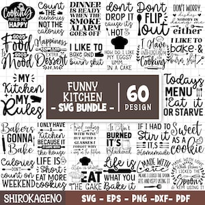 Funny Kitchen Svg Bundle, Kitchen Quotes Svg, Baking Svg, Kitchen Cut File, Kitchen Towel Svg, Pot Holder Svg, Chef, Cut Files For Cricut