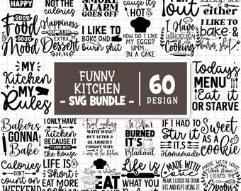 Funny Kitchen Svg Bundle, Kitchen Quotes Svg, Baking Svg, Kitchen Cut File, Kitchen Towel Svg, Pot Holder Svg, Chef, Cut Files For Cricut