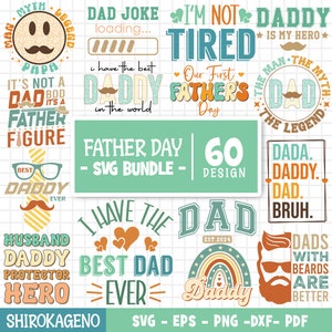 Ensemble rétro fête des pères Svg, Svg vie papa, papa, Svg père, Svg papa, meilleur papa de tous les temps, Svg grand-père, famille Svg, couper des fichiers pour Cricut
