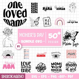 Mothers Day Svg Bundle, Mom Life Svg, Mama Svg, Funny Mom Svg, Blessed Mama Svg, Mom of Boys Girls Svg, Mom Quotes, Cut Files For Cricut V1