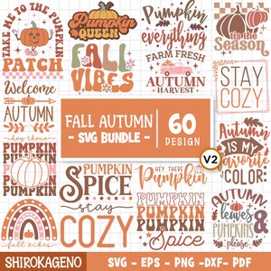 Fall Autumn Svg Bundle, Pumpkin Svg, Fall Svg, Autumn Svg, Thanksgiving Svg, Hello Fall Svg, Fall Sign Svg Png, Cricut Silhouette Png Vol 2