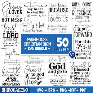 Paquete de svg cristiano de granja, signo de granja svg, fe svg, signo cristiano svg, Jesús svg, signo religioso svg, signo de Jesús svg, Dios svg V1