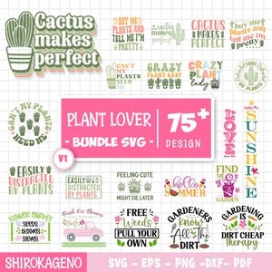 Plant Quotes Svg Bundel, Plant Lover Svg Bundel, Kamerplant Svg, Plant Mom Svg, Grappige Plant Quote, Tuin Quote Svg, Crazy Plant Lady Svg V1