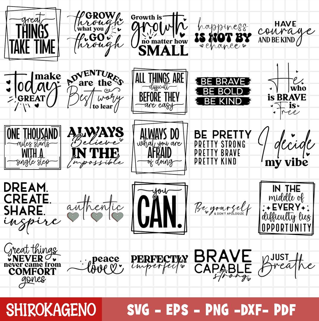 Positive Svg Bundle, Mental Health Svg, Self Love Svg, Motivational Svg ...