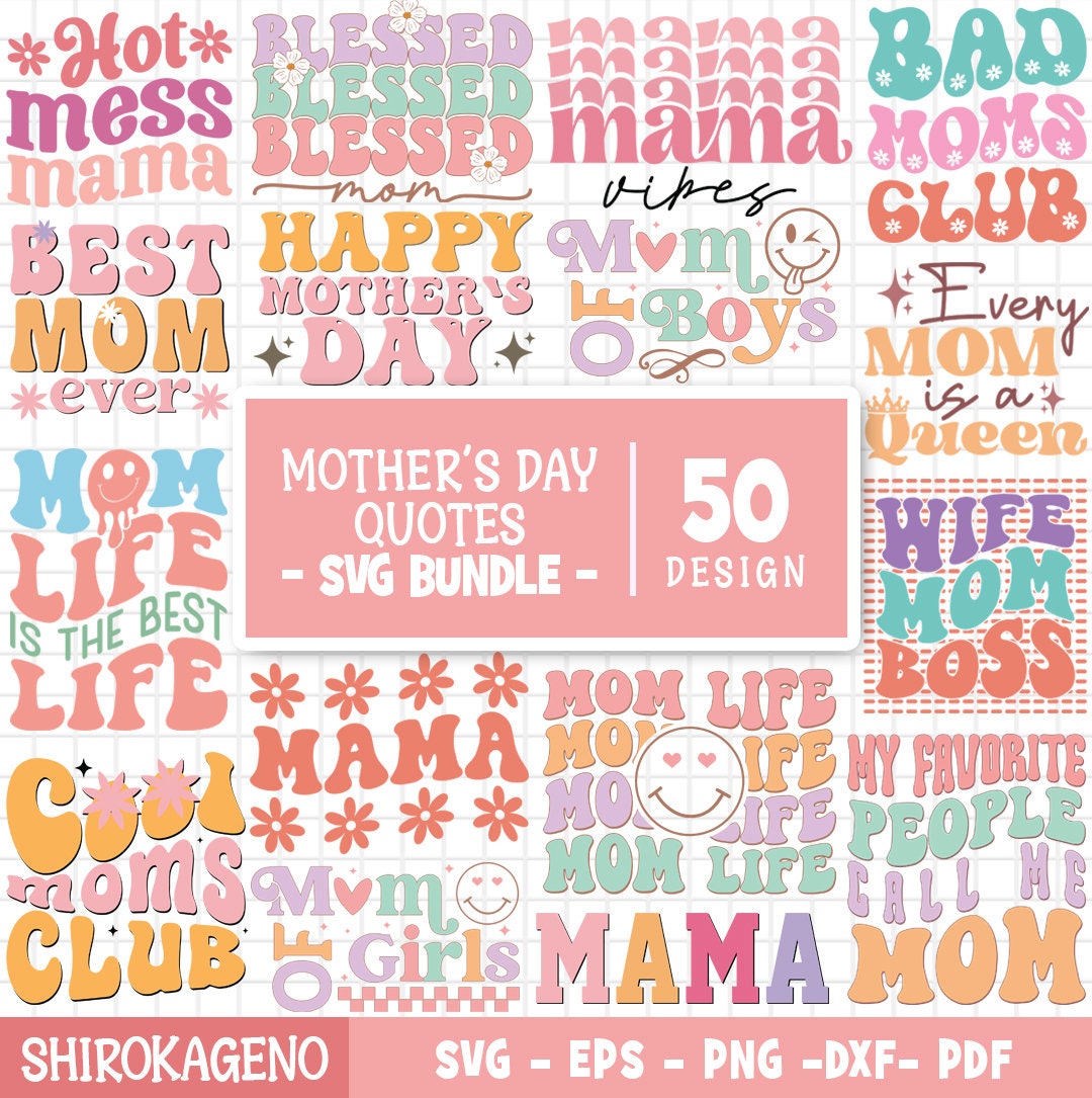 Mothers Day Quotes Svg Bundle, Mom Life Svg, Mama Svg, Funny Mom Svg ...