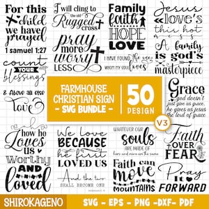 Paquete de svg cristiano de granja, signo de granja svg, fe svg, signo cristiano svg, Jesús svg, signo religioso svg, Jesús signo svg, Dios svg V3