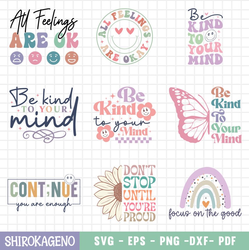 Mental Health Svg Bundle, Inspirational Svg, Motivational Svg, Self ...