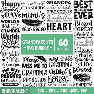 Paquete svg de abuelos, abuela svg, abuelo svg, paquete Nana svg, padres y abuelos svg, abuela vida svg, archivos cortados para cricut