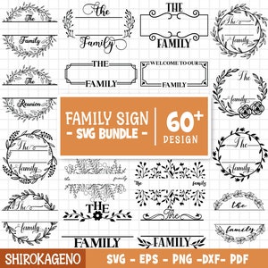 Pacote Svg de sinal de família, pacote de sinais SVG de citações de família de fazenda, citações de Svg de família, sinal de família, monograma de casamento svg, arquivos cortados para Cricut