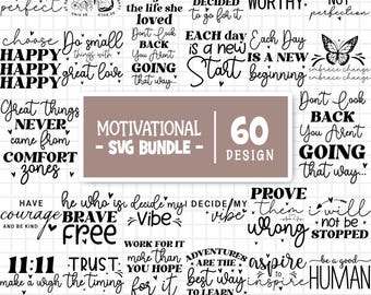 Motivational Svg Bundle, Inspirational Quotes Svg, Positive Svg, Self Love Svg, Kind Svg, Faith Svg, You Matter Svg, Cut Files for Cricut