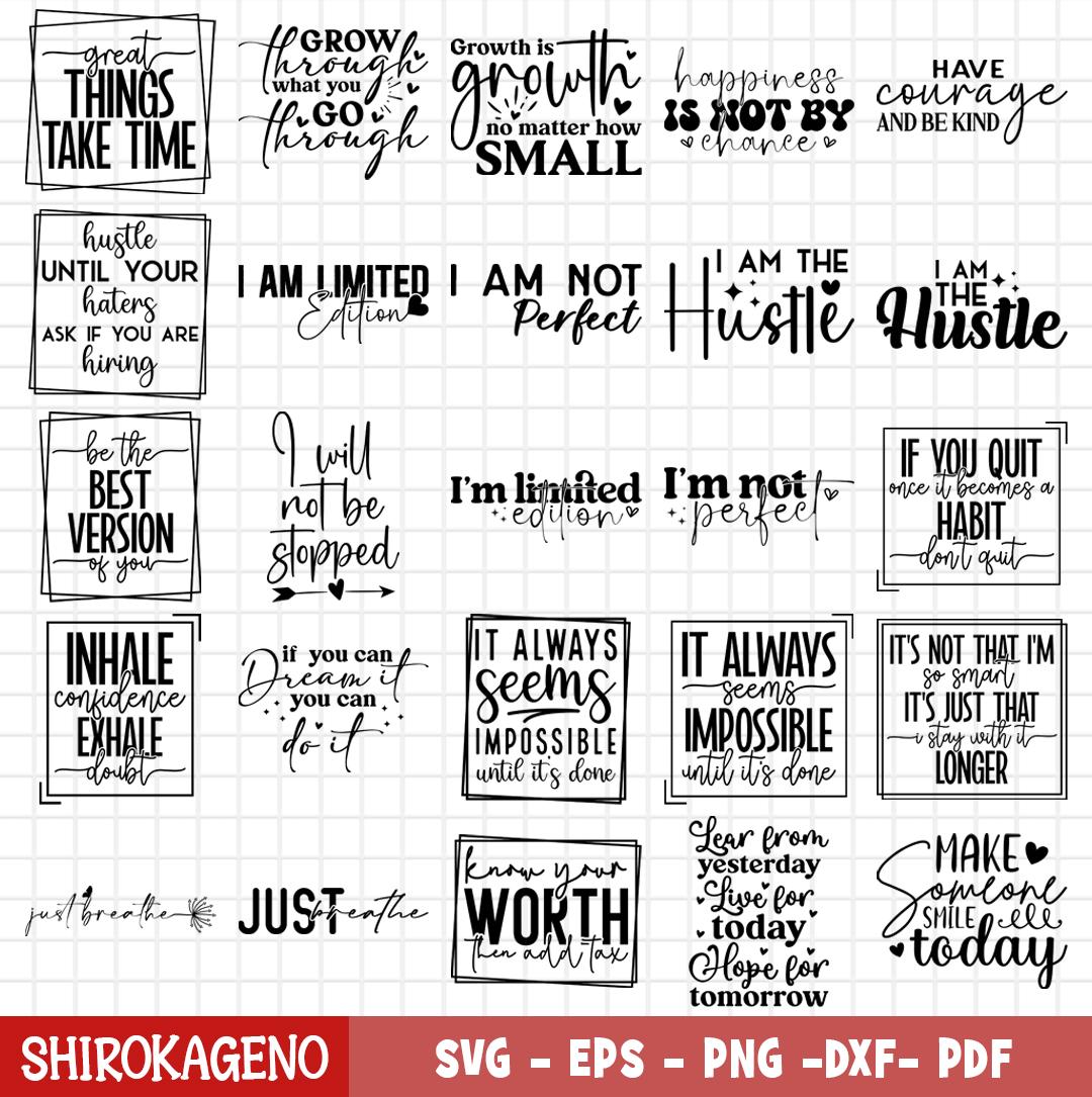 Positive Svg Bundle, Mental Health Svg, Self Love Svg, Motivational Svg ...