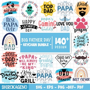 Grote vaders dag sleutelhanger bundel, papa SVG, beste papa, papa SVG, Happy Fathers Day, acryl sleutelhanger SVG, ronde sleutelhanger, gesneden bestanden voor Cricut