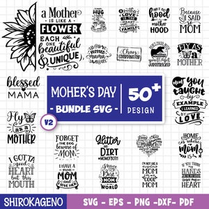 Mothers Day Svg Bundle, Mom Life Svg, Mama Svg, Funny Mom Svg, Blessed Mama Svg, Mom of Boys Girls Svg, Mom Quotes, Cut Files For Cricut V2