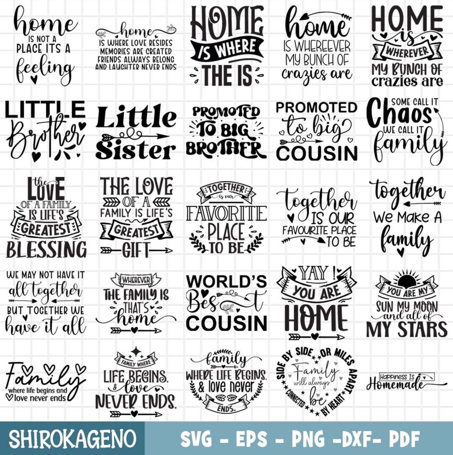 Family Quotes SVG Bundle, Family Sign Svg, Home Decoration Pack ...