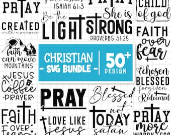 信仰 SVG バンドル、キリスト教 SVG、神 SVG、イエス SVG、聖書の一節 SVG、宗教 SVG、感動的な引用、神 SVG、Cricut 用カット ファイル
