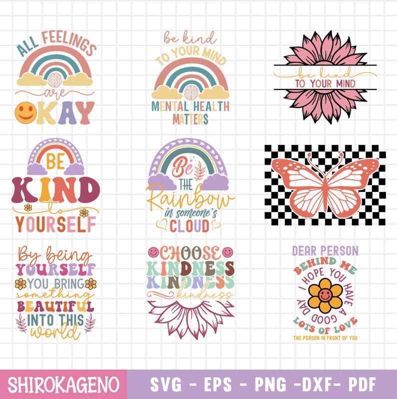 Mental Health Svg Bundle, Inspirational Quotes Svg, Self Love Svg ...