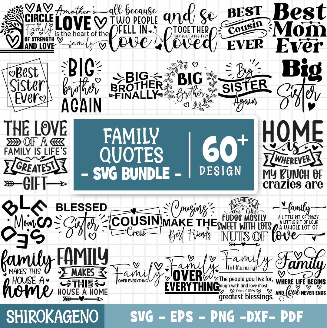 Family Quotes SVG Bundle, Family Sign Svg, Home Decoration Pack ...