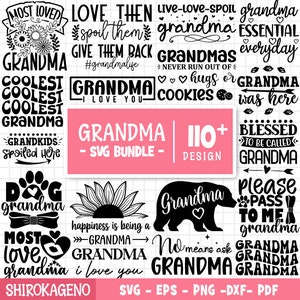 Pacote Vovó Svg, Camisa da Vovó Svg, Vovó Abençoada Svg, Avós Svg, Mãe Svg, Vovó Coração Svg, Nana Svg, Arquivos Cortados para Cricut