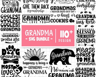 Grandma Svg Bundle, Grandma Shirt Svg, Blessed Grandma Svg, Grandparents Svg, Mom Svg, Grandma Heart Svg, Nana Svg, Cut Files For Cricut