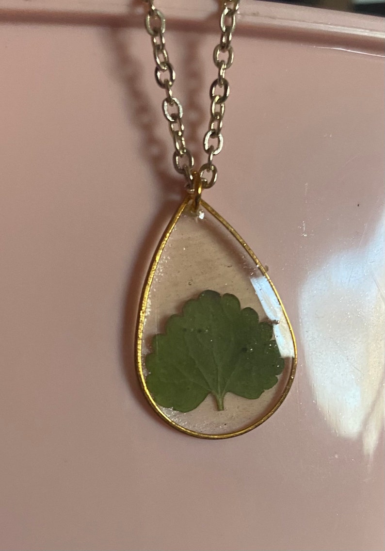 18 pressed flower necklace