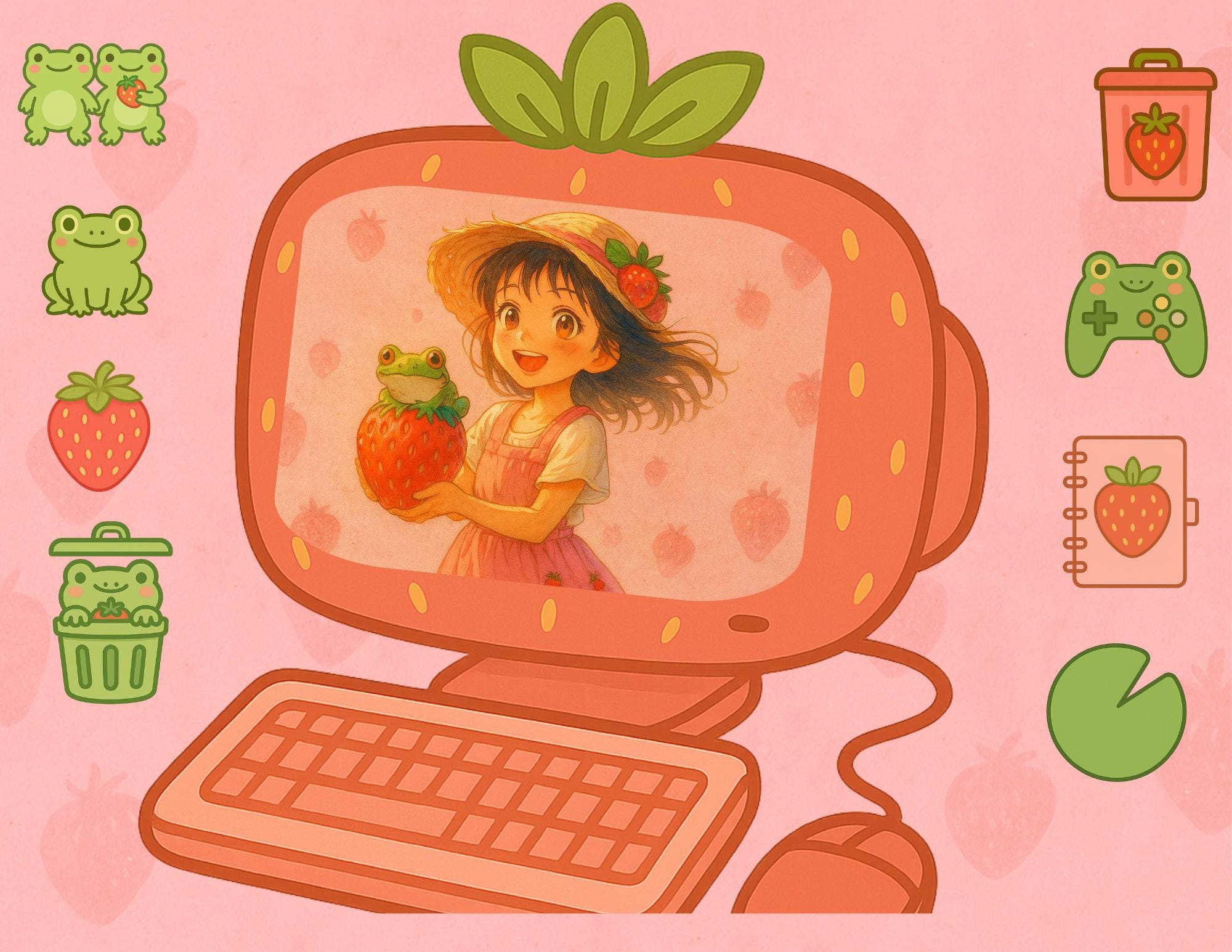 Strawberry Field | Desktop Pack | Custom Organizer Set With Six