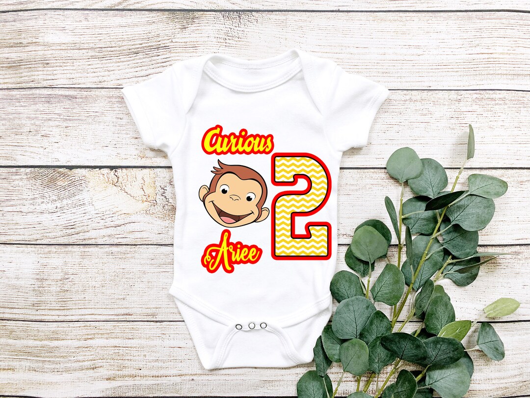 Birthday Shirts Curious George Second 2nd Bday Digital Image Instant Download PNG Sublimation Graphics 10005 Etsy