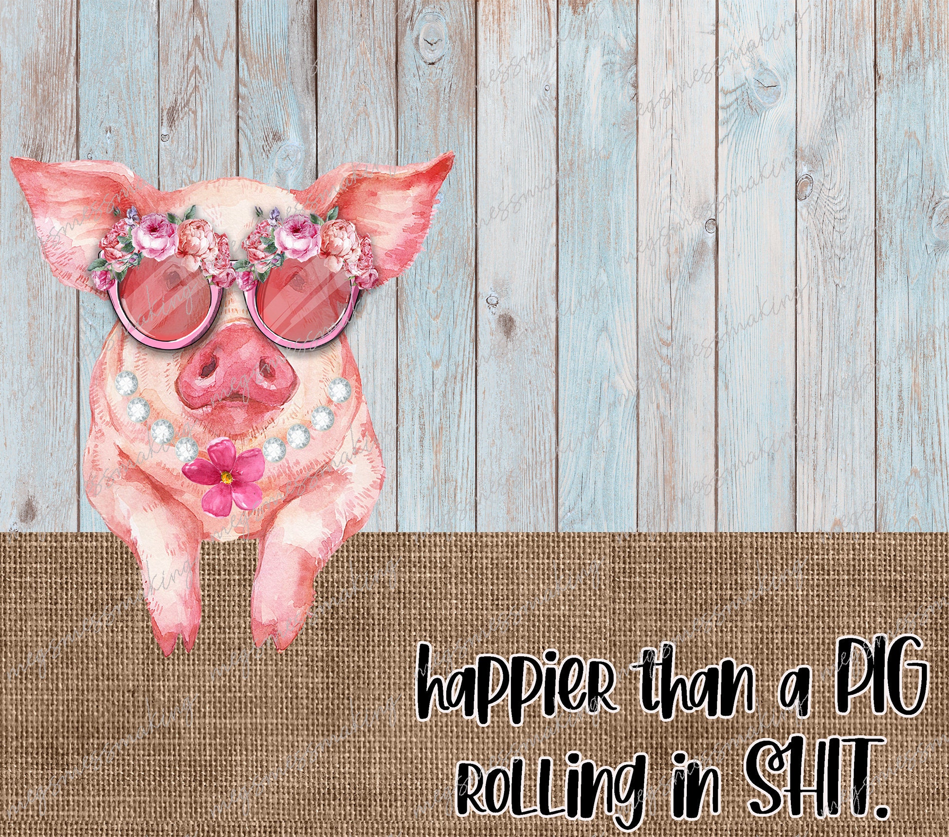 20 Oz. Skinny Tumbler Sub Happier Than a Pig Rolling in Shit Instant