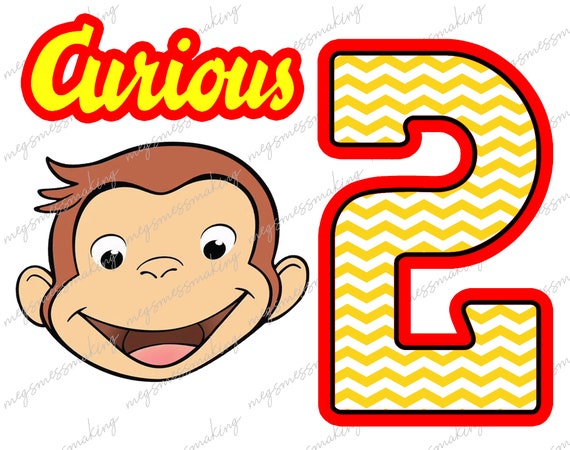 Camisas de cumpleaños- Jorge el Curioso- Segundo 2do cumpleaños- Imagen  digital Descarga instantánea, PNG, Gráficos de sublimación -10005