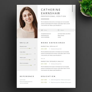 Resume Template / CV Template | Instant Digital Download | Professional and Creative Resume l Unique, original, pop out | Minimalist Design