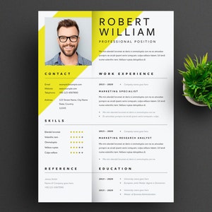 Resume Template / CV Template | Instant Digital Download | Professional and Creative Resume l Unique, original, pop out | Minimalist Design