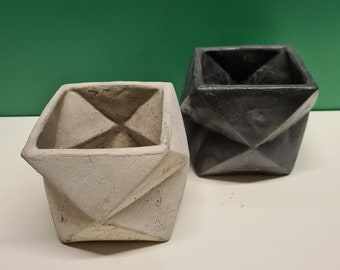 Large origami recycled concrete plant pot