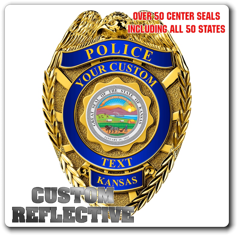 Custom Reflective Police / Law Enforcement Badge Decal / Sticker ...