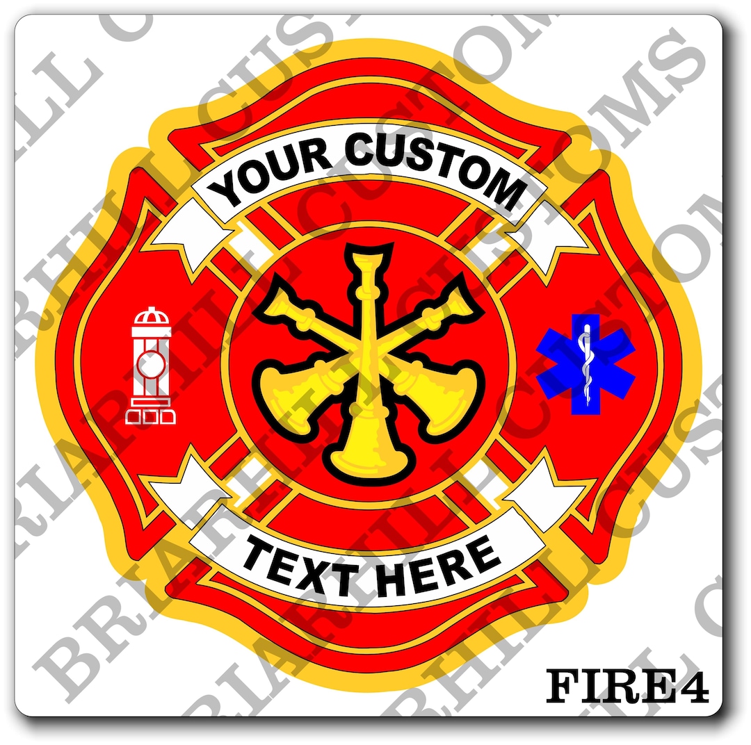Customfire Department 3 Bugle / Trumpet Maltese Decal, Sticker ...