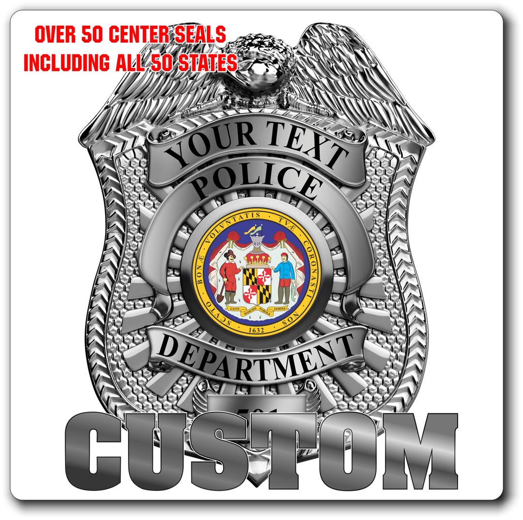 Custom Police / Law Enforcement Badge Decal / Sticker (policedecal28 ...