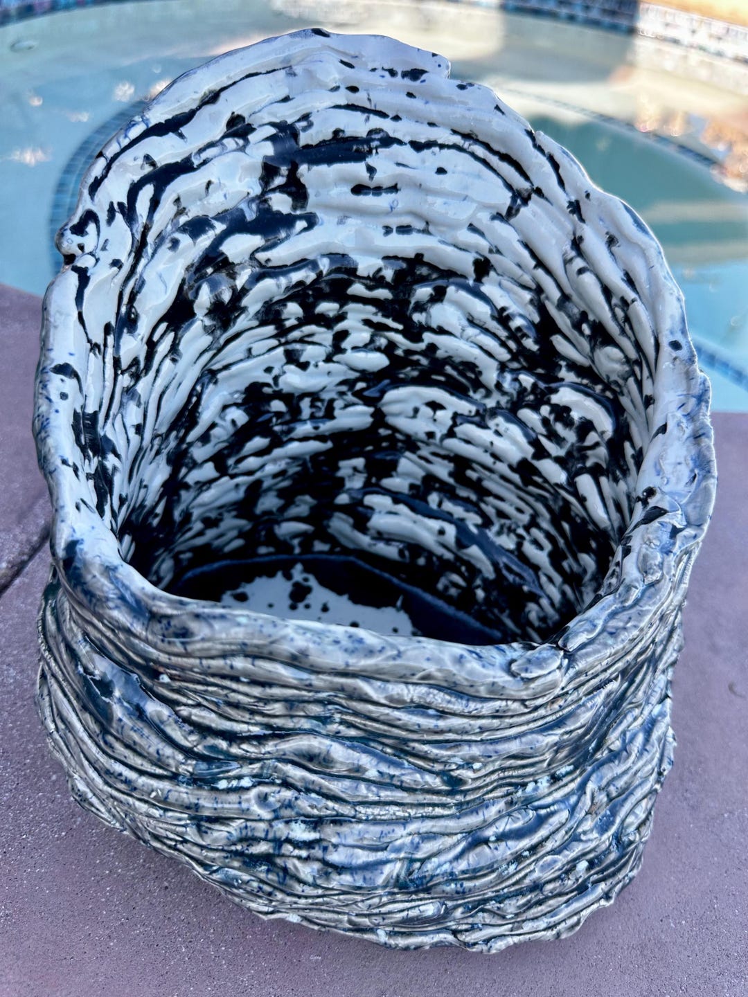 Handmade Ceramic Succulent Planter ~ the Ripleypiece - Etsy - Textured Ceramic Planters For Succulent Planters