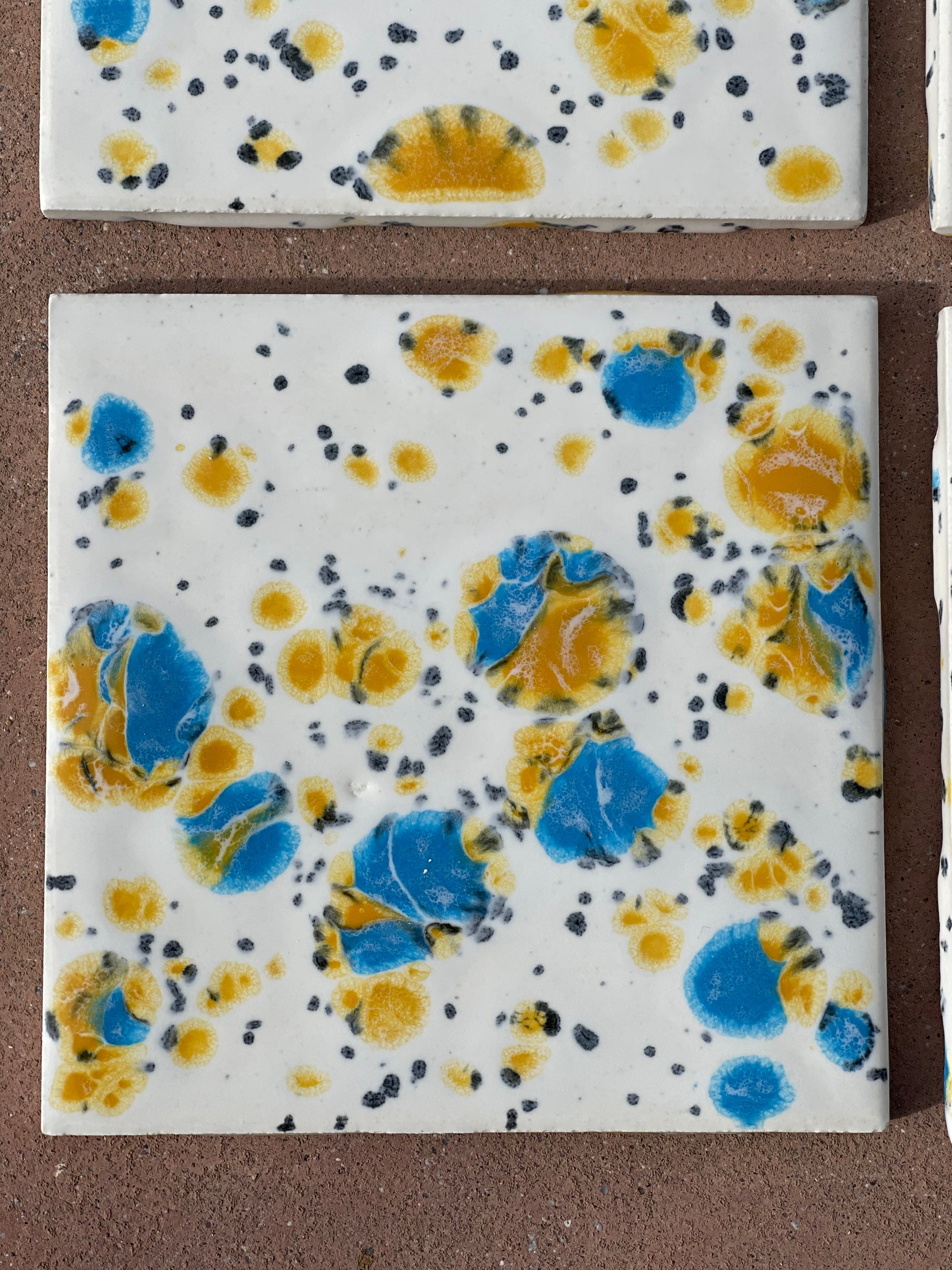 Set of 4 Ceramic Coasters the Sandy Beach Collection Etsy UK