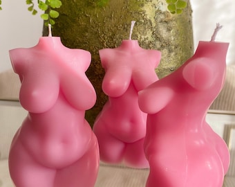 Pink Plus size Scented Female Body Candle