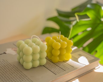 Scented bubble cube candle