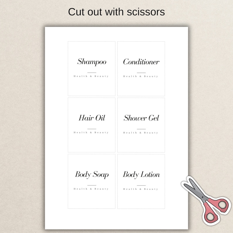 Printable Bathroom Organization Labels | for Storage Jars, Bottles or ...
