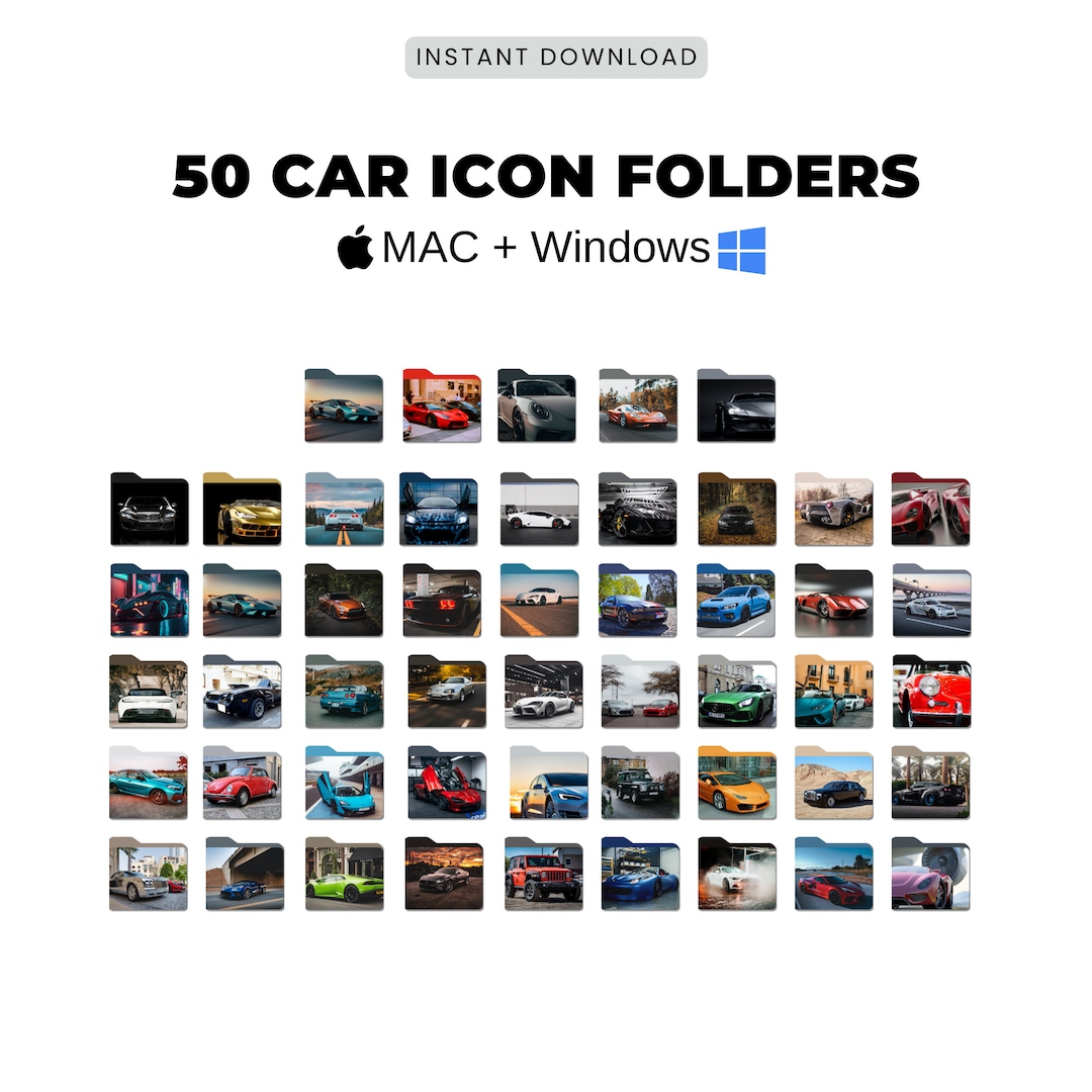 50 Car Icon Folders for Mac and Windows (digital Download) - Etsy