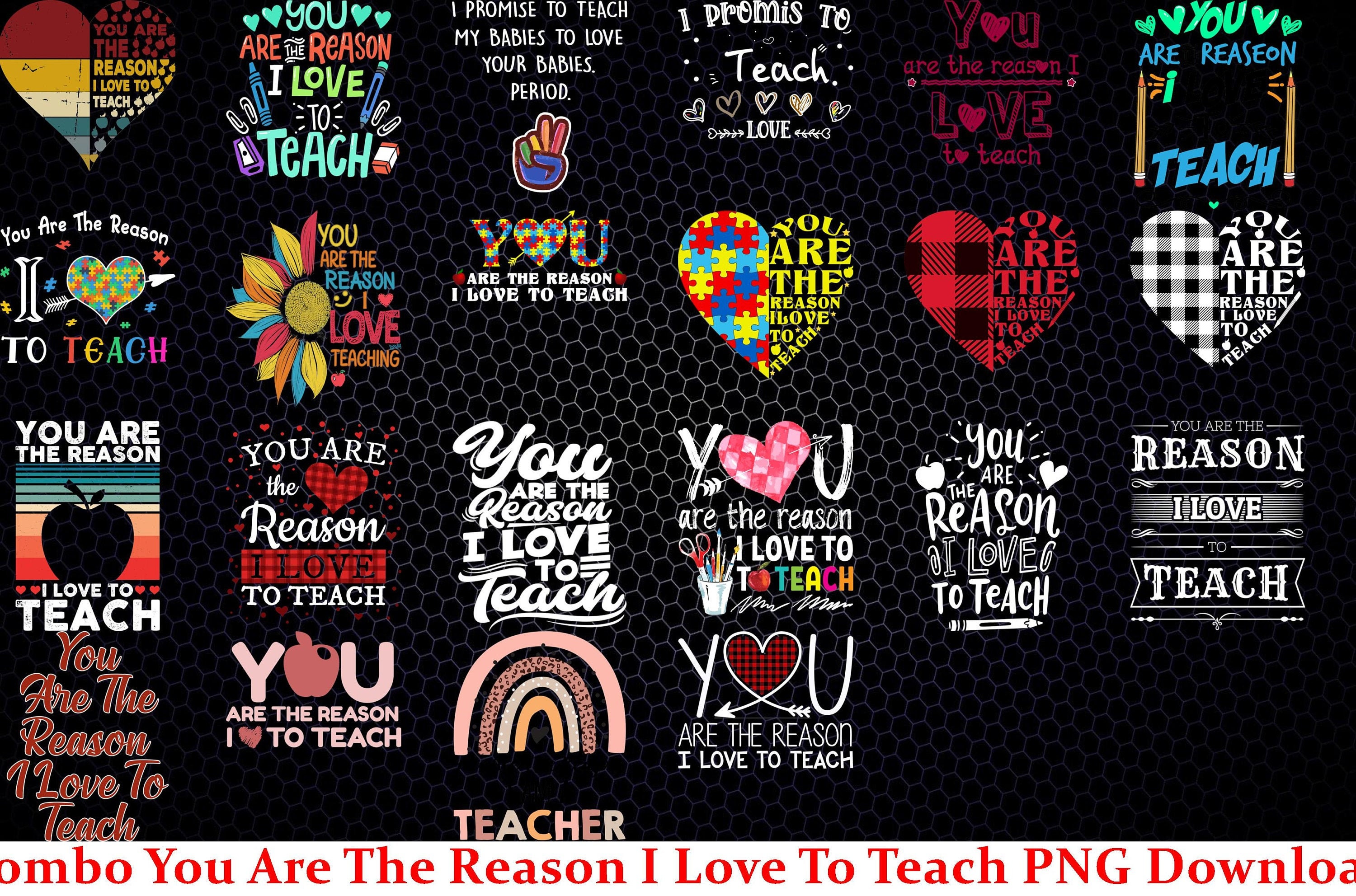 Combo You Are The Reason I Love To Teach Teacher Svg School | Etsy